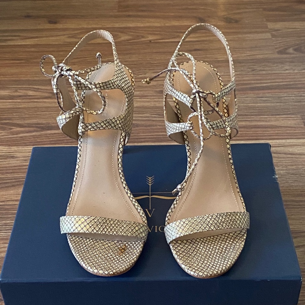 Pour La Victoire Elisa Snake- Embossed Sandal